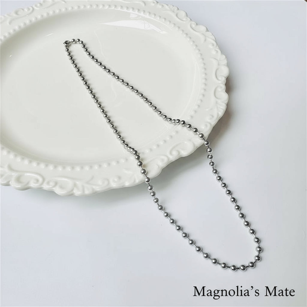 Middle Ball Chain Necklace Gold/Silver [Fast Shipping]