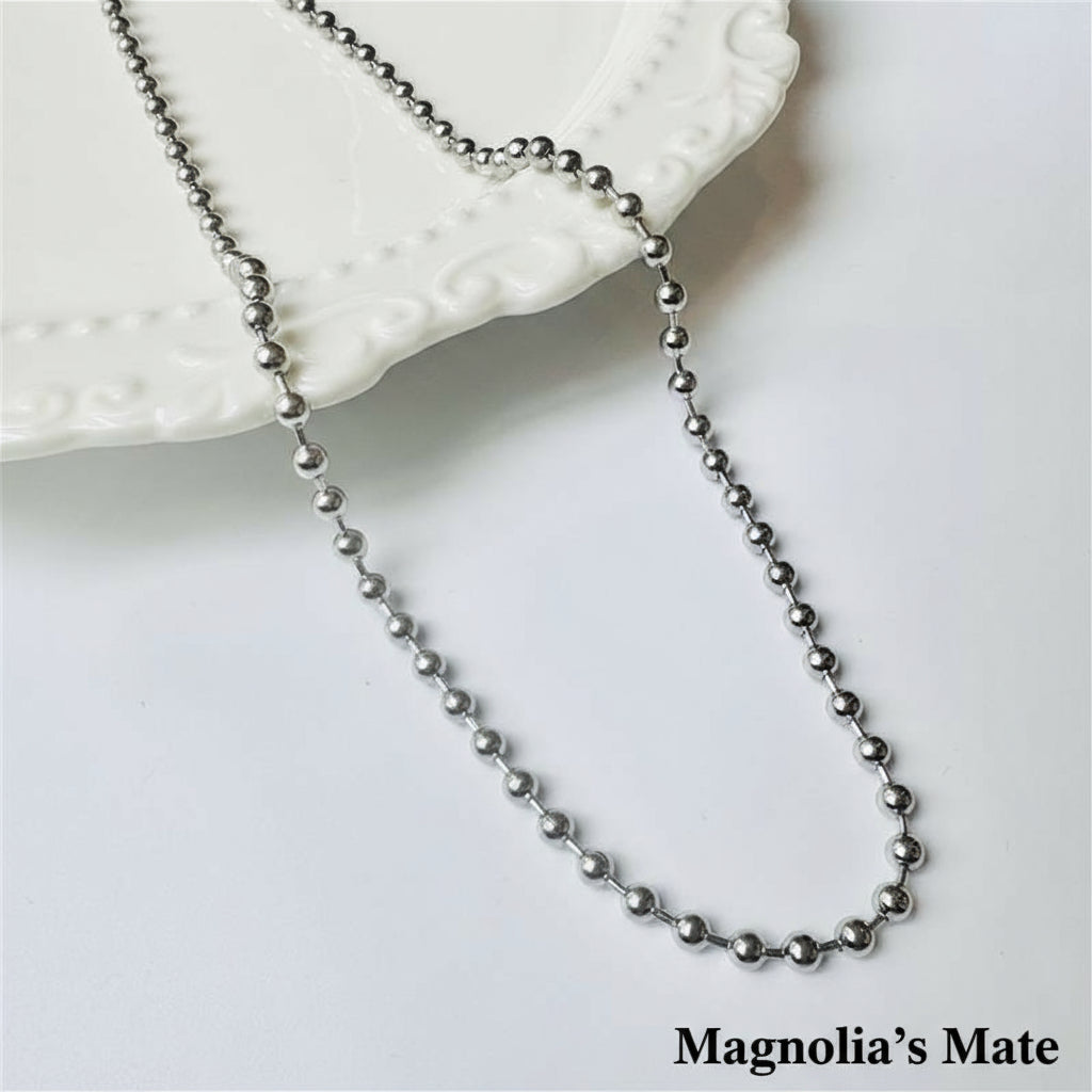 Middle Ball Chain Necklace Gold/Silver [Fast Shipping]