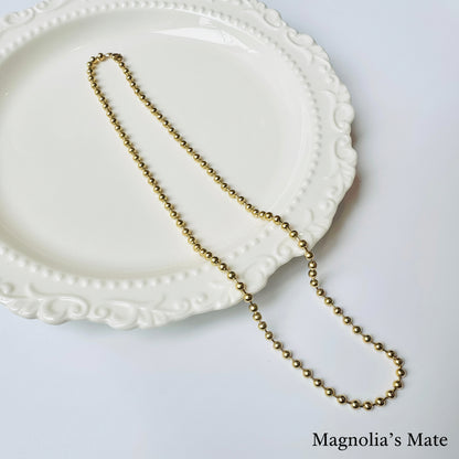 Middle Ball Chain Necklace Gold/Silver [Fast Shipping]