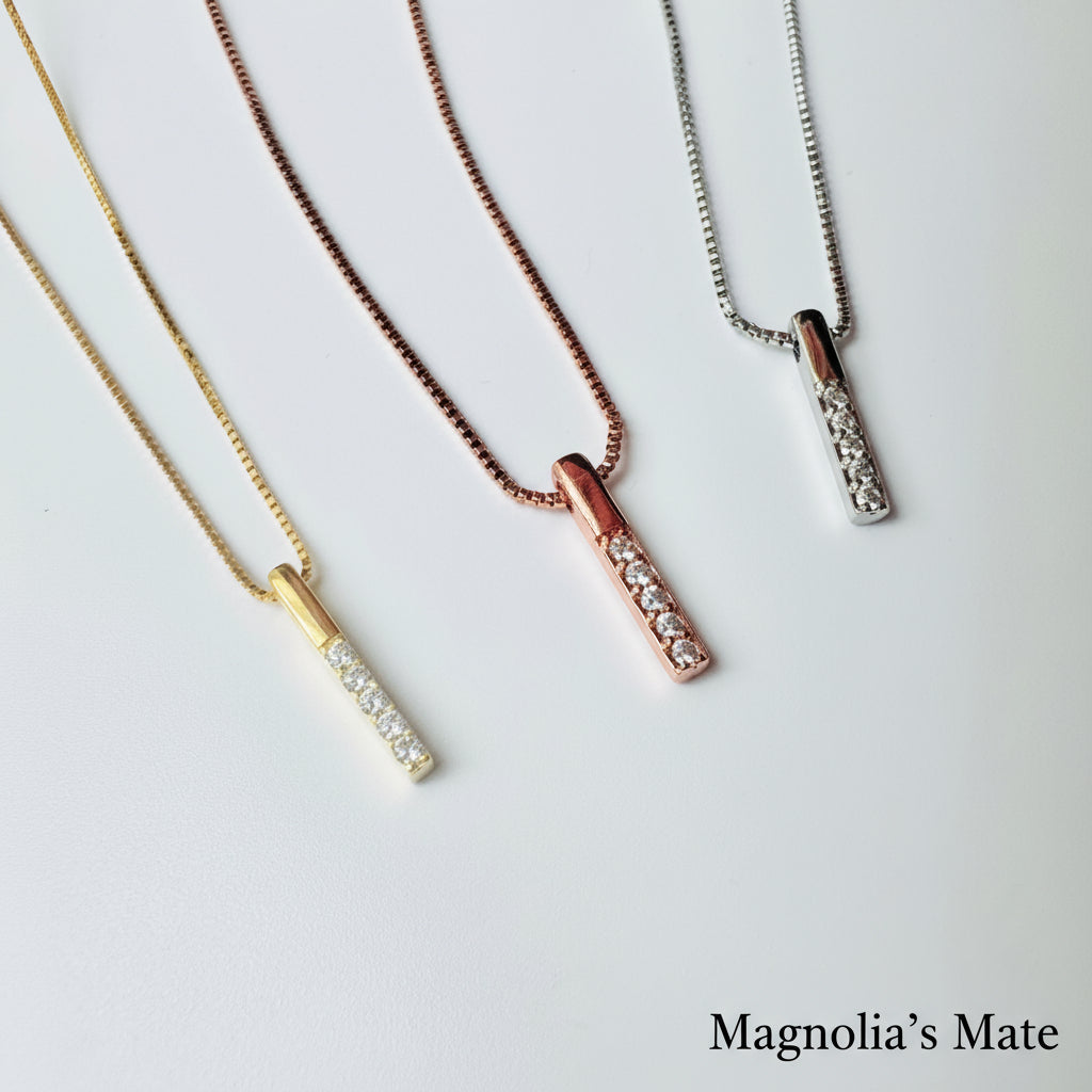 ミニマムバーネックレス　ゴールド/ローズゴールド/シルバー　【予約商品】在庫限り
