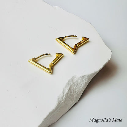 Triangle Hoop Earrings Gold/Silver [Fast Shipping]