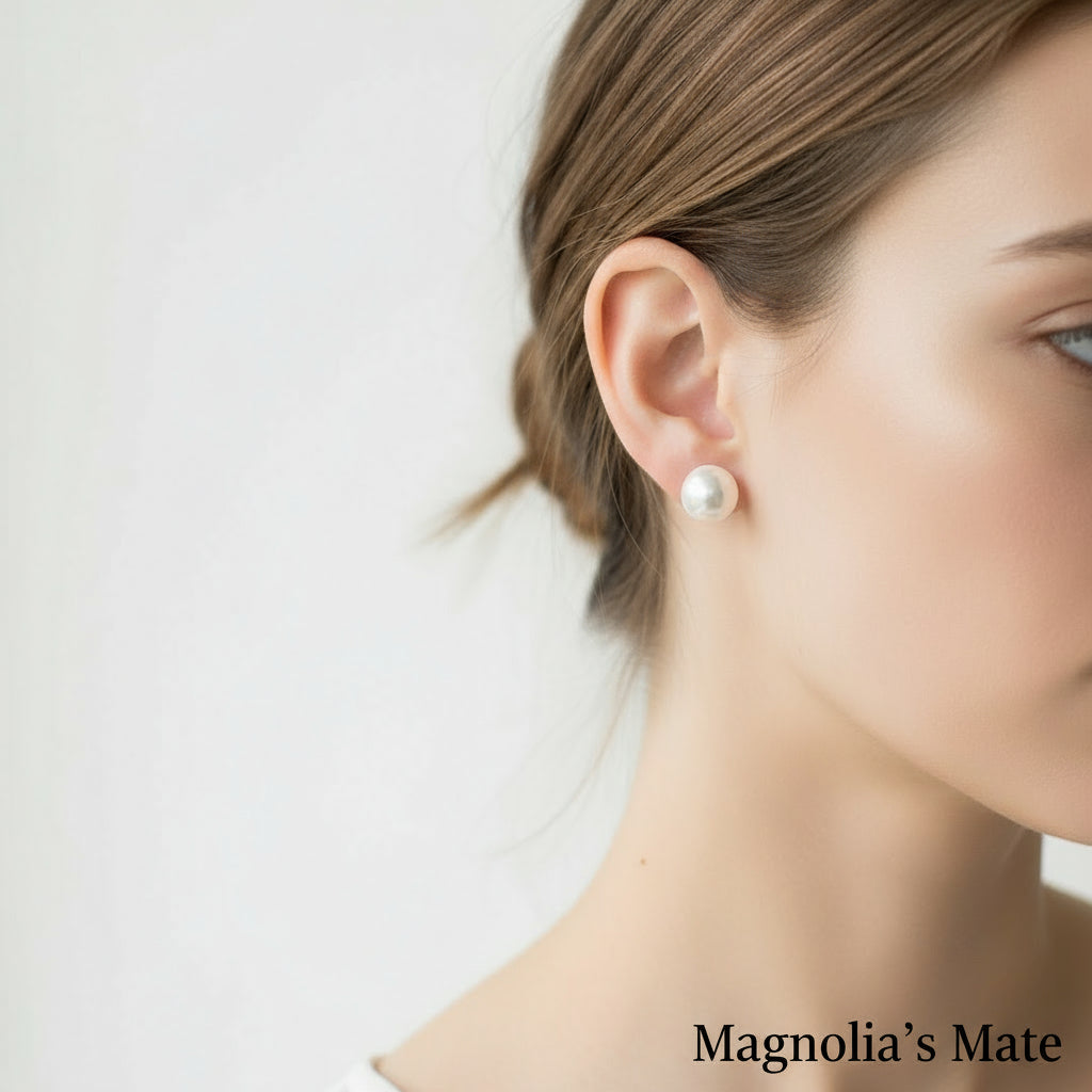 大粒フレンチパール　チョーカー/ピアス　【スピード配送】