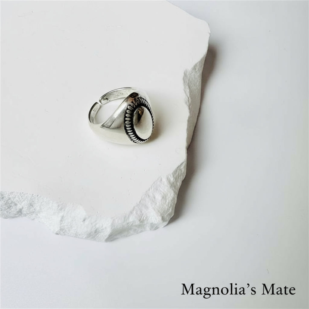 Oval Sculpture Ring Gold/Silver [Fast Shipping]