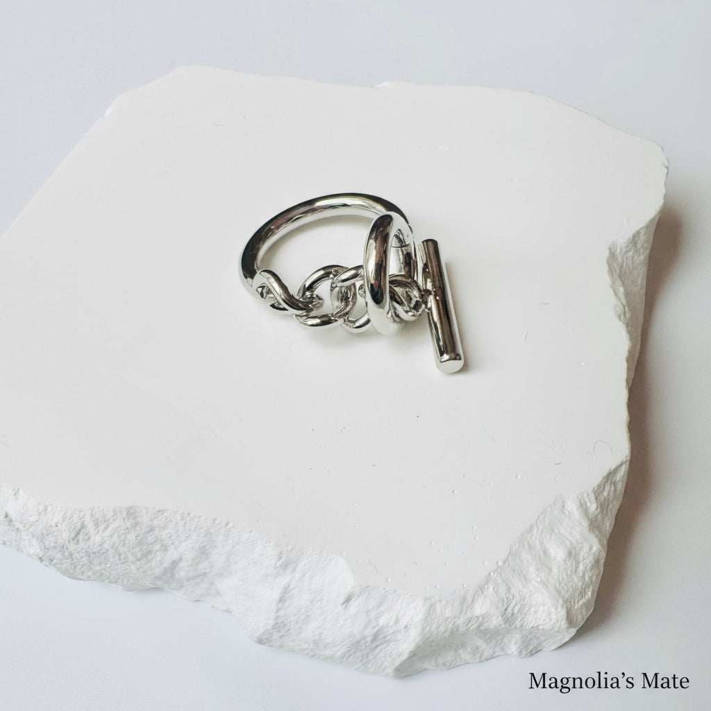Mantel Chain Ring Silver [Fast Shipping]
