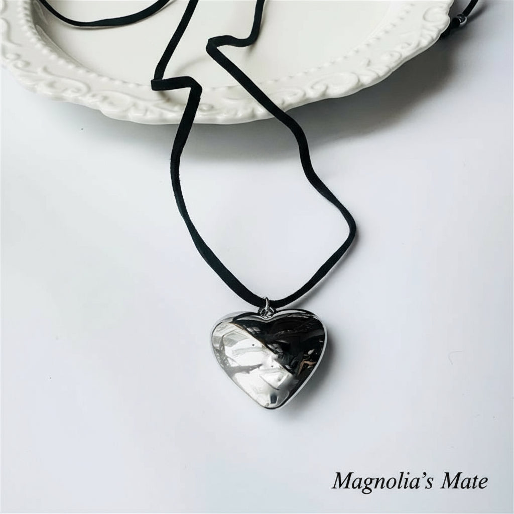 ハートチョーカーネックレス　ゴールド/シルバー　【スピード配送】