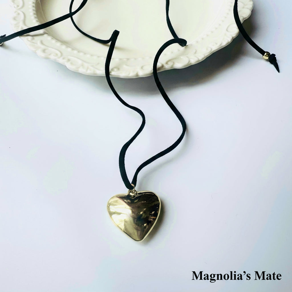 ハートチョーカーネックレス　ゴールド/シルバー　【スピード配送】