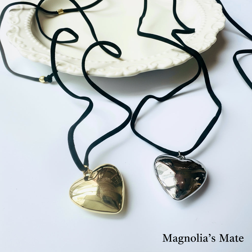 ハートチョーカーネックレス　ゴールド/シルバー　【スピード配送】