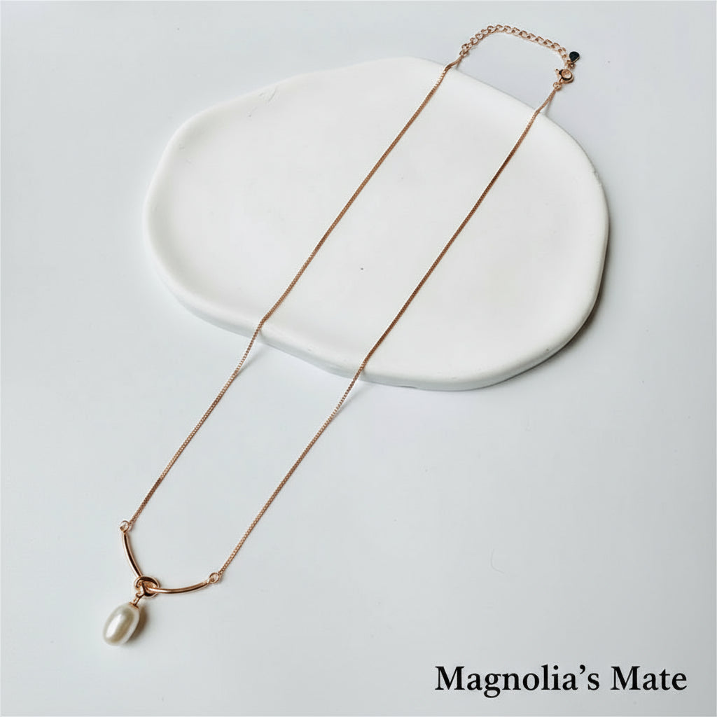 ワンノットパールネックレス　【スピード配送】