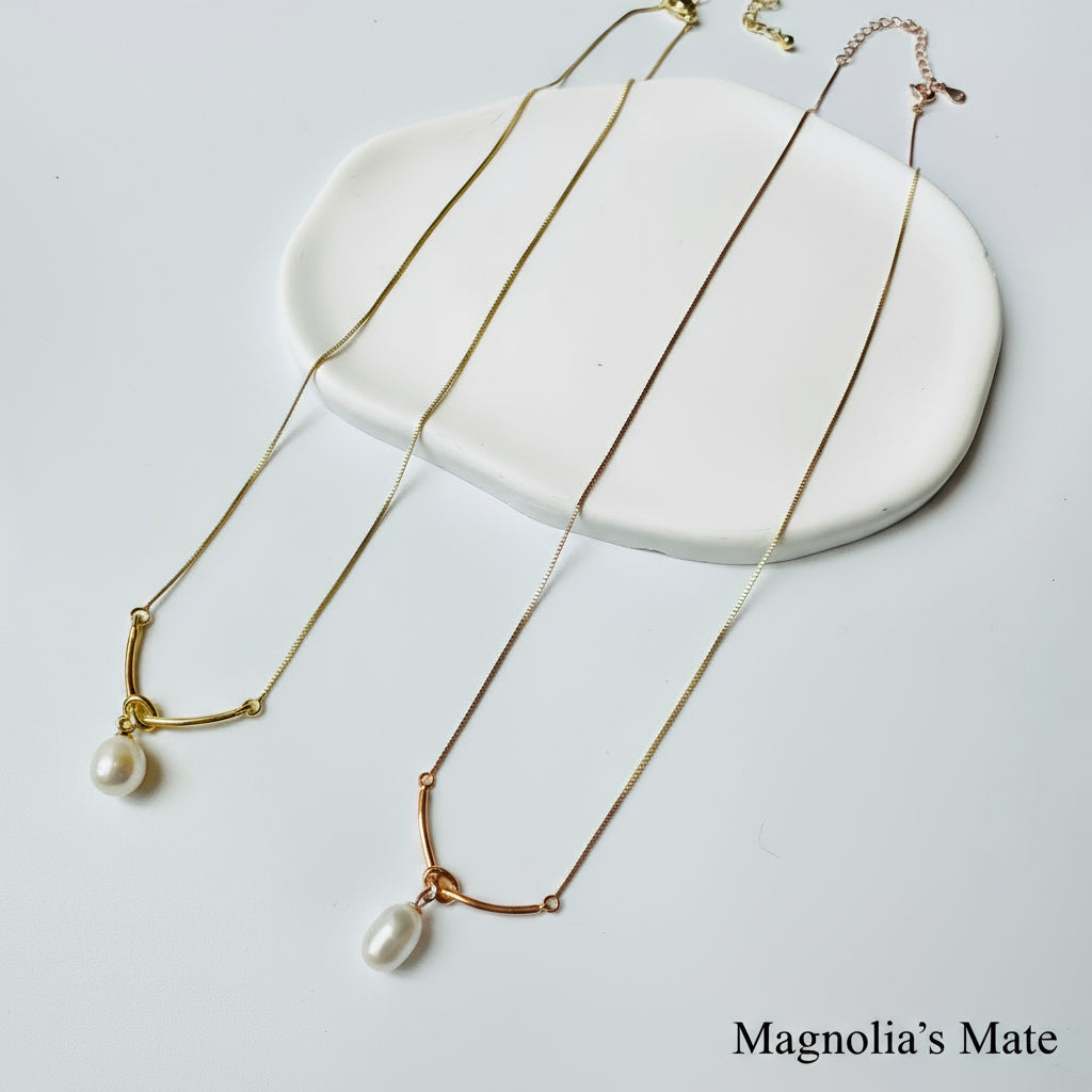 ワンノットパールネックレス　【スピード配送】