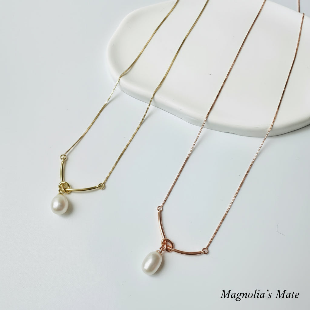 ワンノットパールネックレス　【スピード配送】