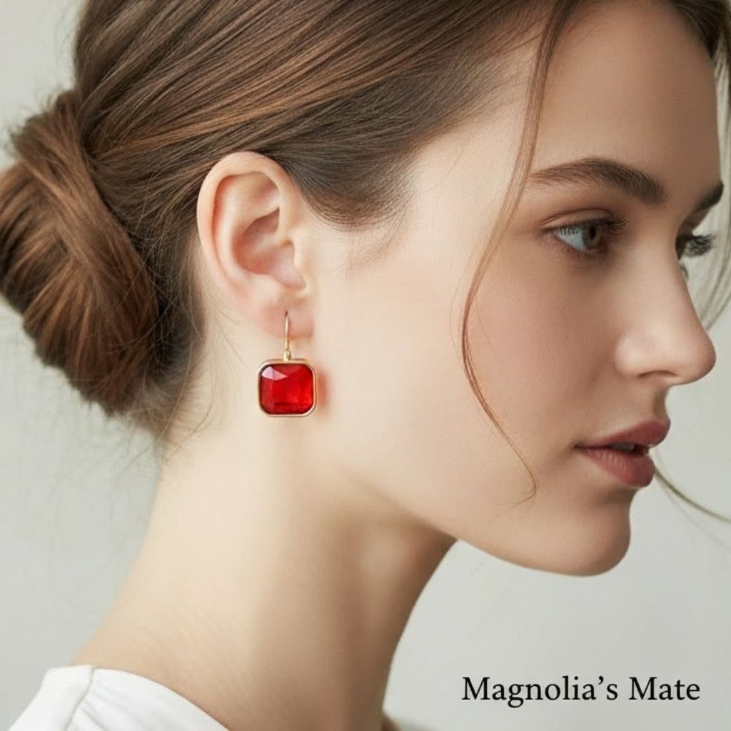 スクエアカラーピアス ゴールド 4色 【スピード配送】 – Magnolia's Mate