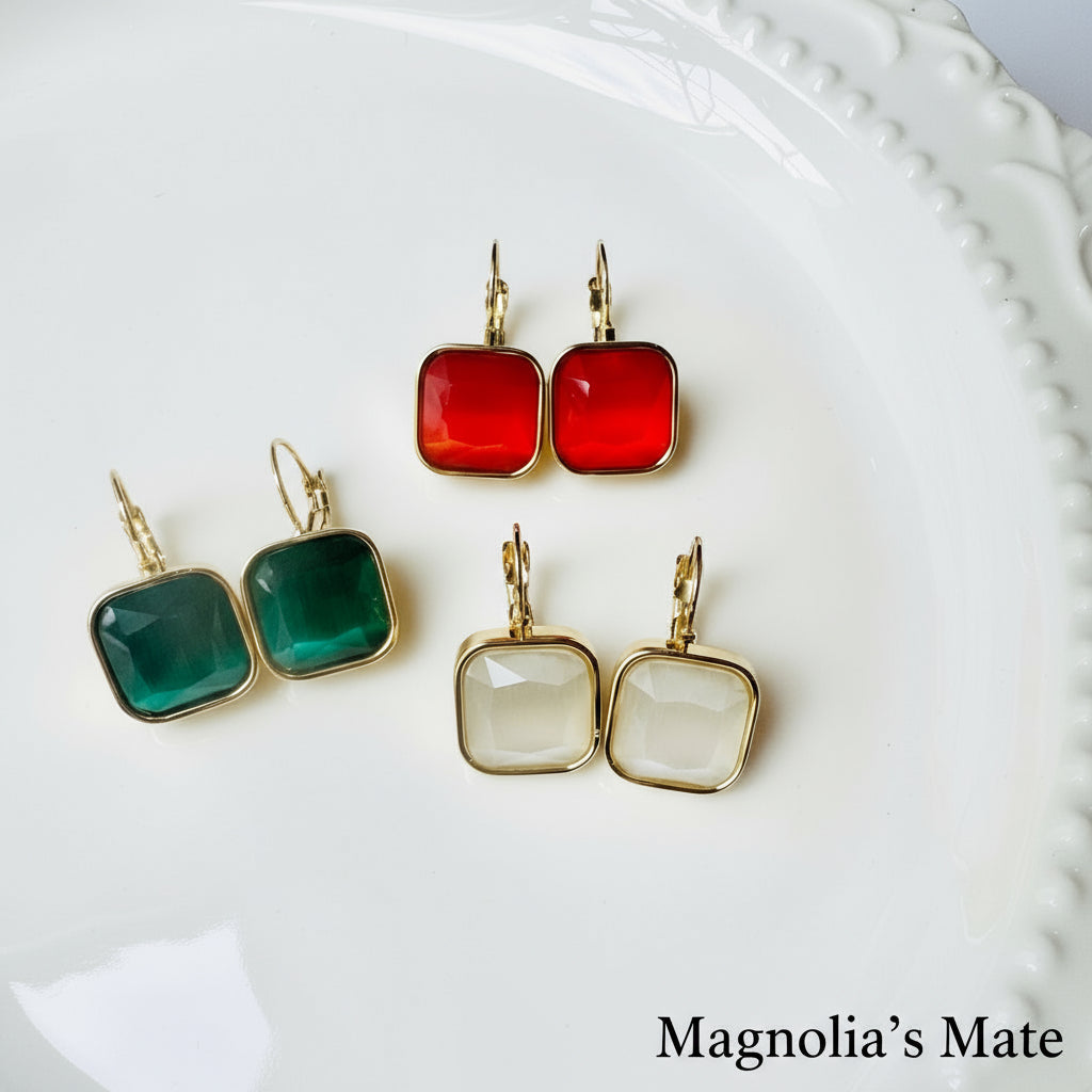 スクエアカラーピアス ゴールド 4色 【予約商品】 – Magnolia's Mate