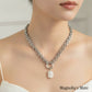 Baroque pearl heavy chain necklace gold/silver [Fast delivery]