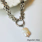 Baroque pearl heavy chain necklace gold/silver [Fast delivery]