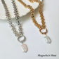 Baroque pearl heavy chain necklace gold/silver [Fast delivery]