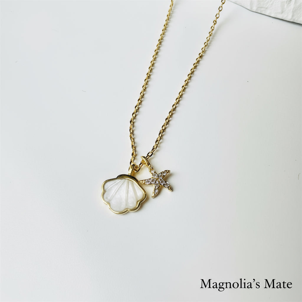 マーメイドシェル　ネックレス　3色　【スピード配送】　