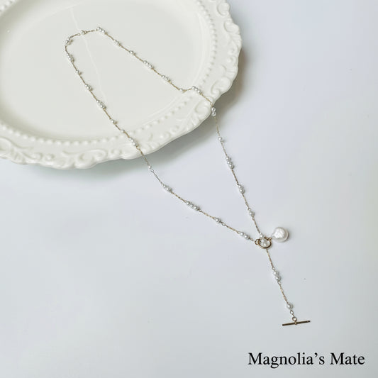 フレンチビーズパールネックレス 【スピード配送】