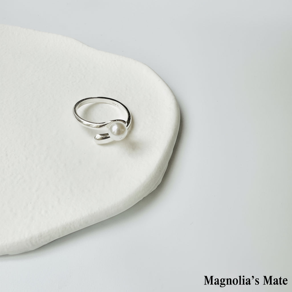 Sea Bubble Pearl Ring Silver [Fast Shipping]