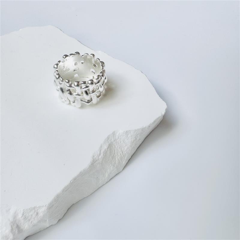 Tweed Finger Ring Gold/Silver [Fast Shipping]