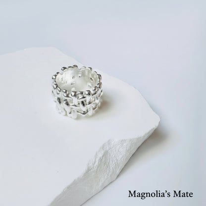 ツイードフィンガーリング　ゴールド/シルバー　【スピード配送】