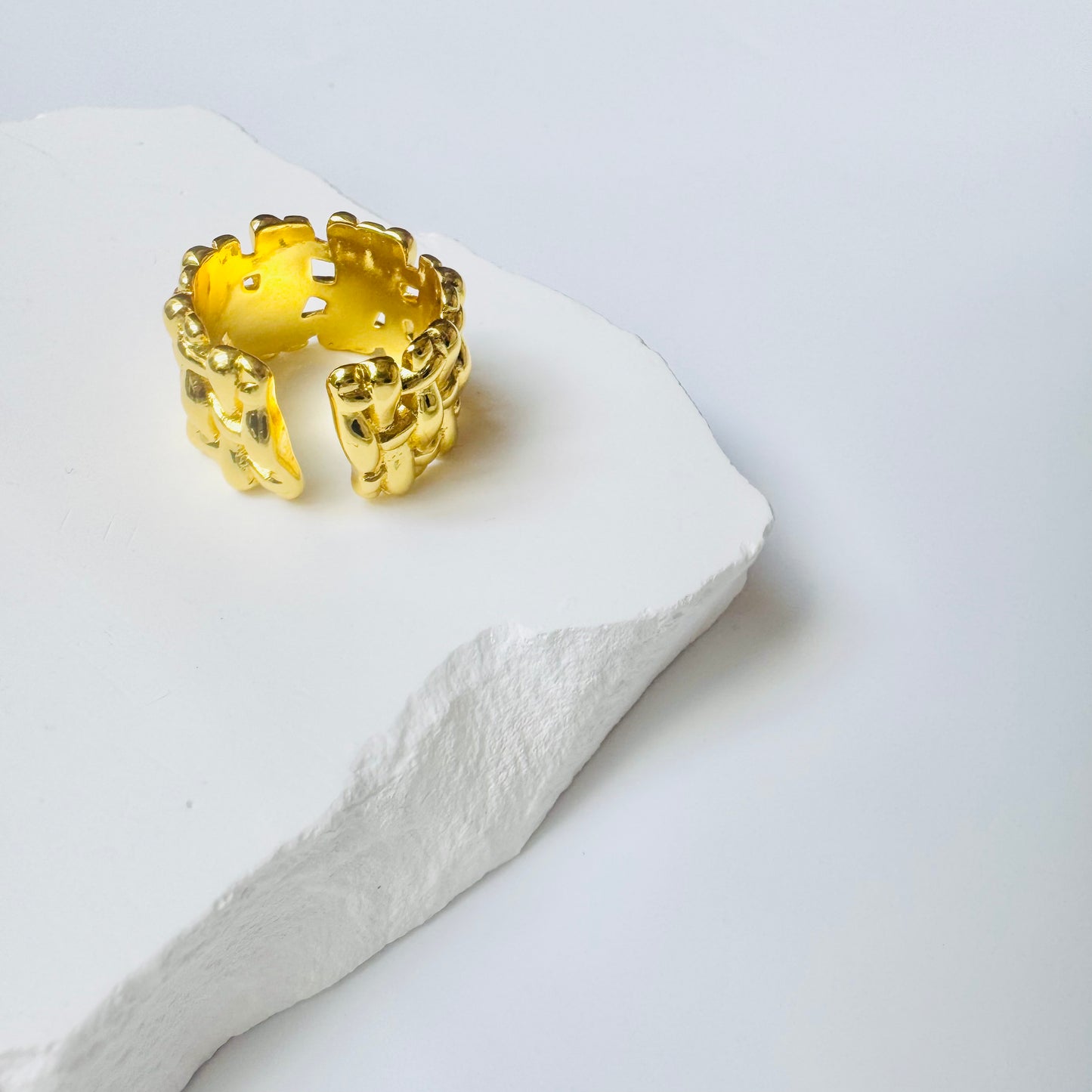 Tweed Finger Ring Gold/Silver [Fast Shipping]