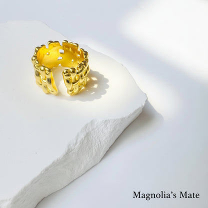 Tweed Finger Ring Gold/Silver [Fast Shipping]