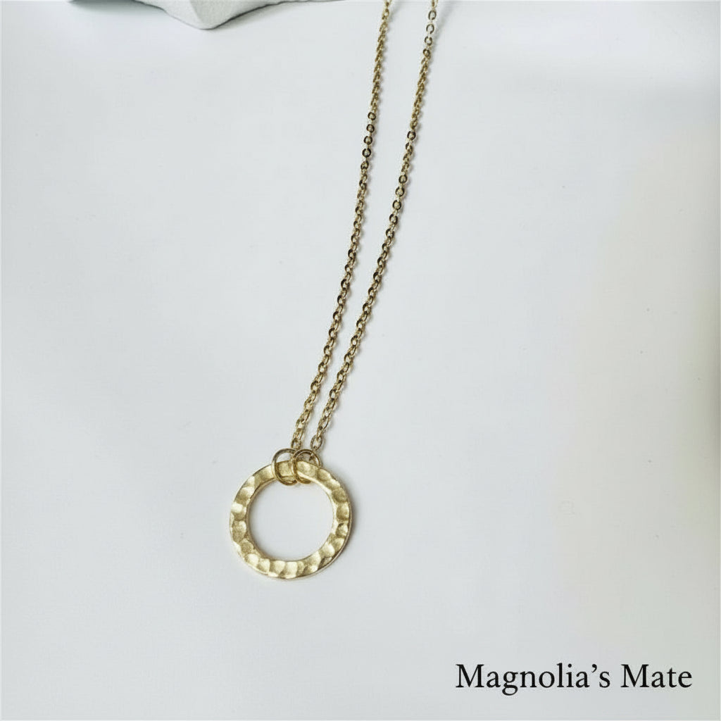 Stainless steel ring necklace silver/gold [Fast delivery]