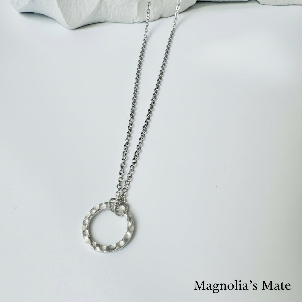 Stainless steel ring necklace silver/gold [Fast delivery]