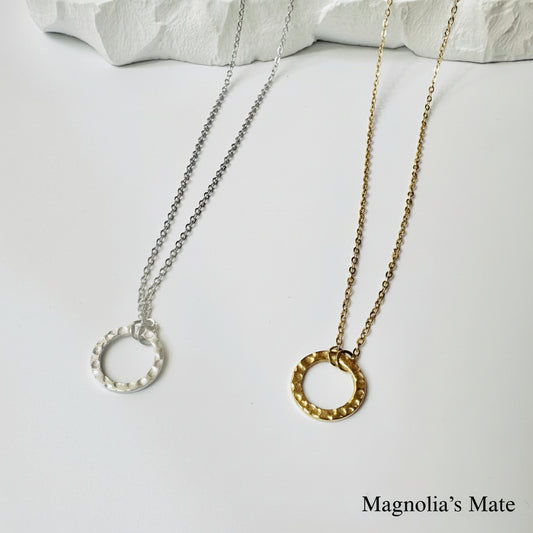 ステンレス　リングネックレス　シルバー/ゴールド　【予約商品】