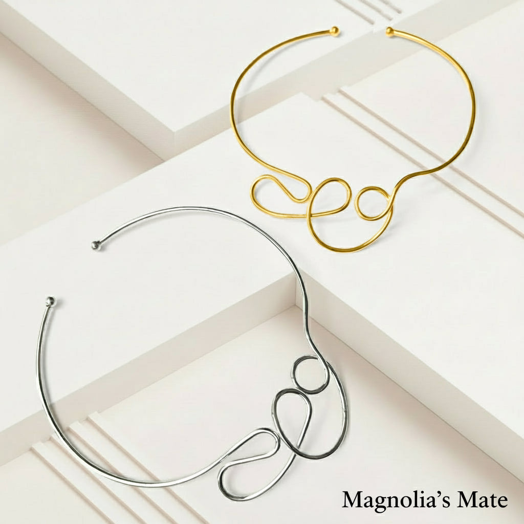 Art Wave Choker Gold/Silver [Fast Shipping]