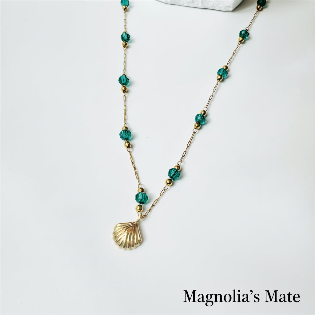 Crystal Green Bead Necklace [Fast Shipping]