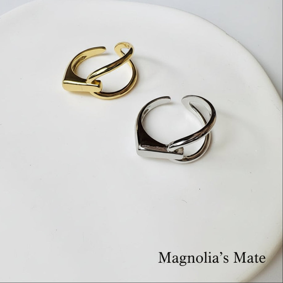 Asymmetrical Hook Ring Silver/Gold [Fast Shipping]