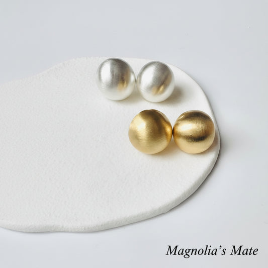 Matte Button Earrings Gold/Silver [Fast Shipping]