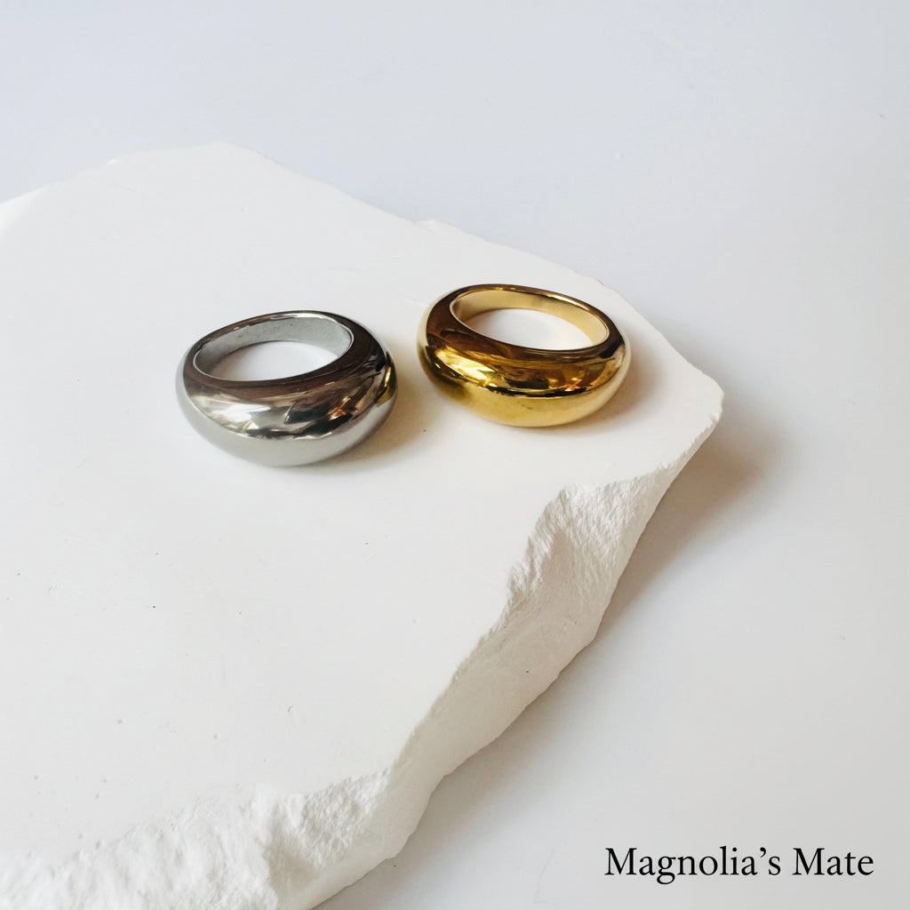 ぷっくりボリュームリング　シルバー/ゴールド　【予約商品】