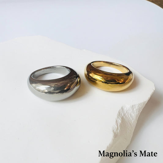 Plump volume ring silver/gold [Fast delivery]