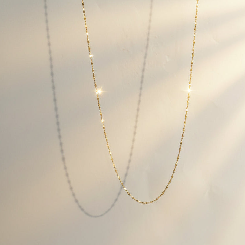 ゴールドブリックチェーンネックレス【予約商品】