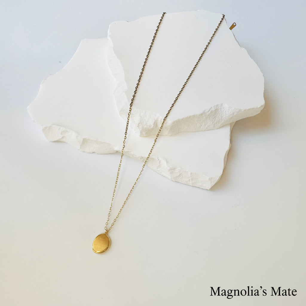 ニュアンスプレートネックレス ゴールド/シルバー【スピード配送