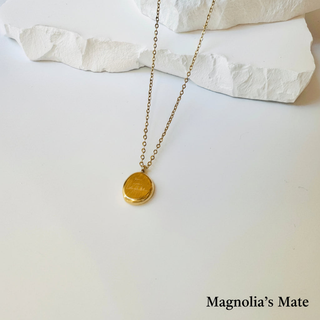 ニュアンスプレートネックレス ゴールド/シルバー【スピード配送