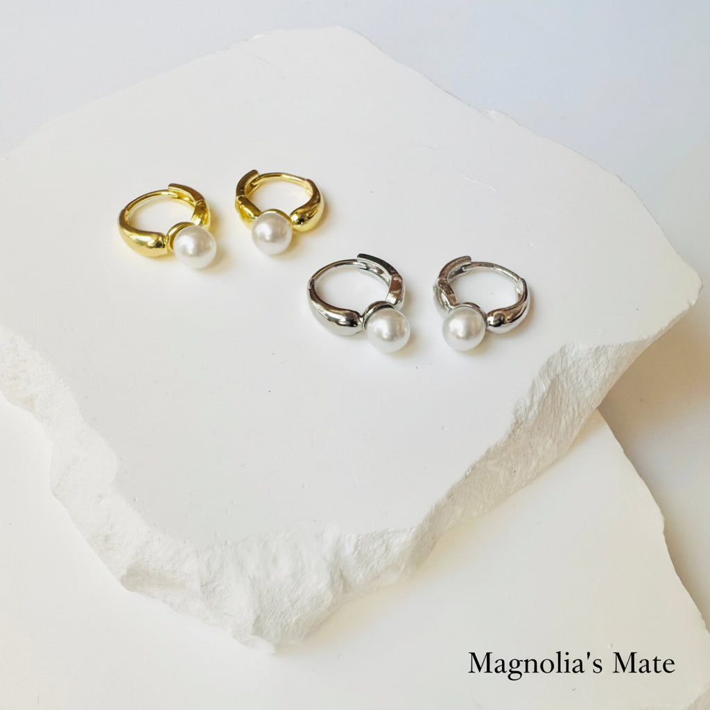 Petite pearl earrings gold/silver [Fast delivery]