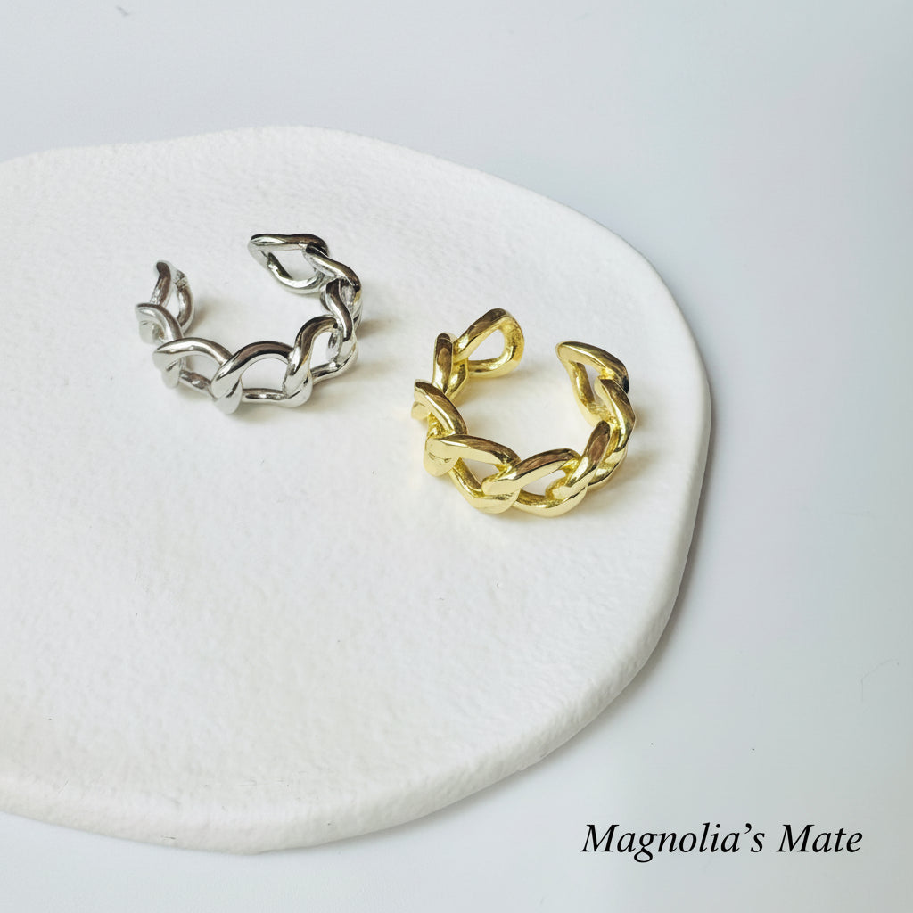 クラシカルチェーンリング　 シルバー/ゴールド　【スピード配送】