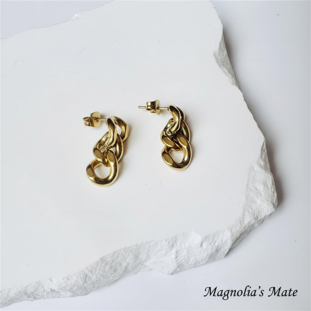 チェーンドロップピアス　 3色　【予約商品】