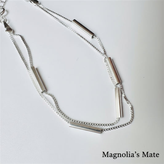 ダブルレイヤー　シルバーブレスレット　【予約商品】