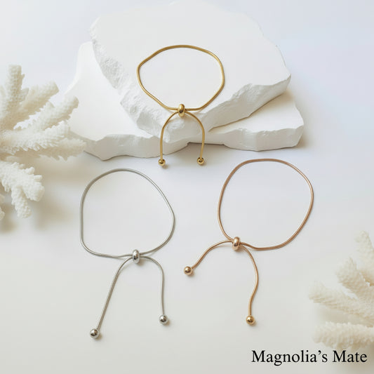 ビーズリボンチェーン　ブレスレット 3色　【予約商品】