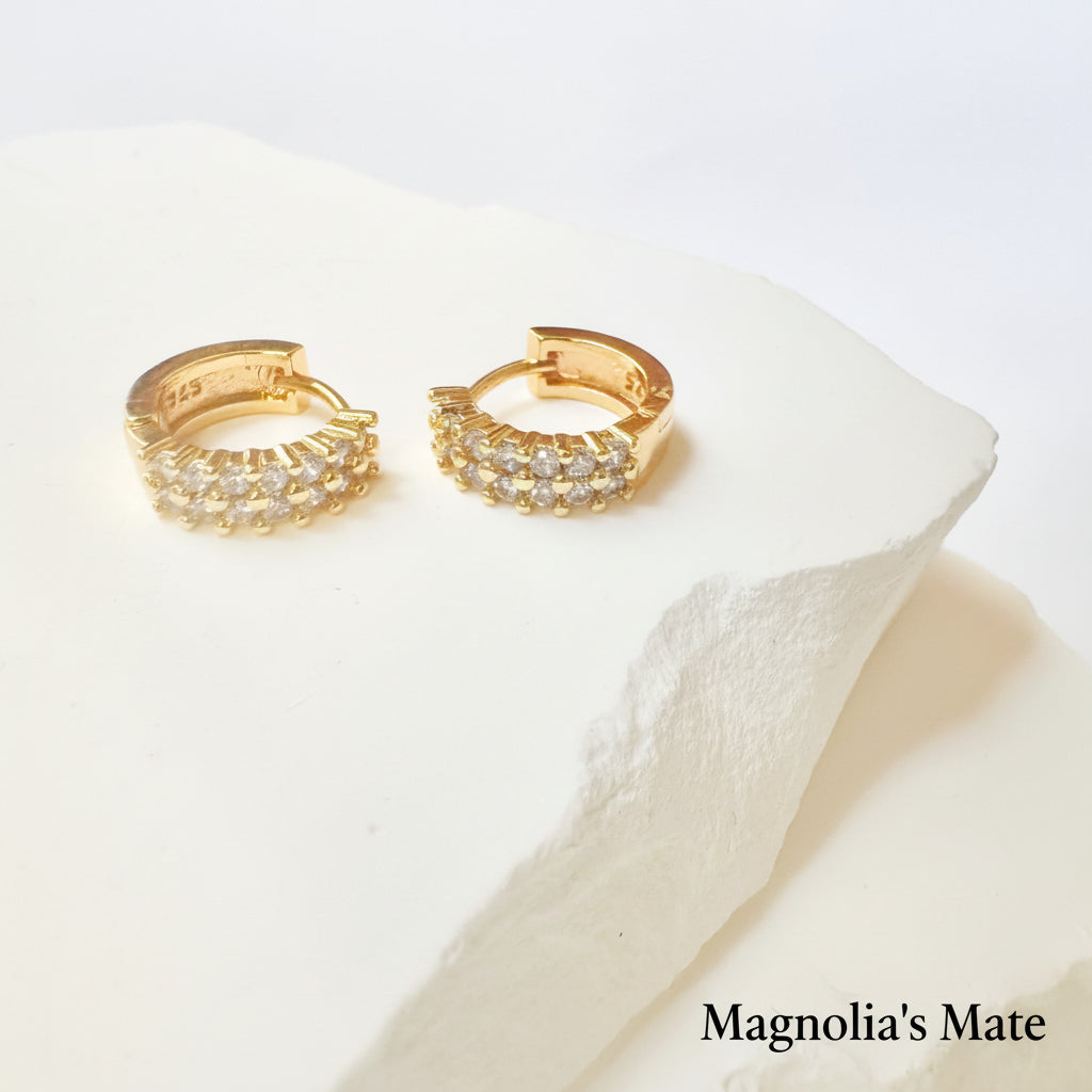 Shiny Gold One-touch Earrings [Fast Shipping]