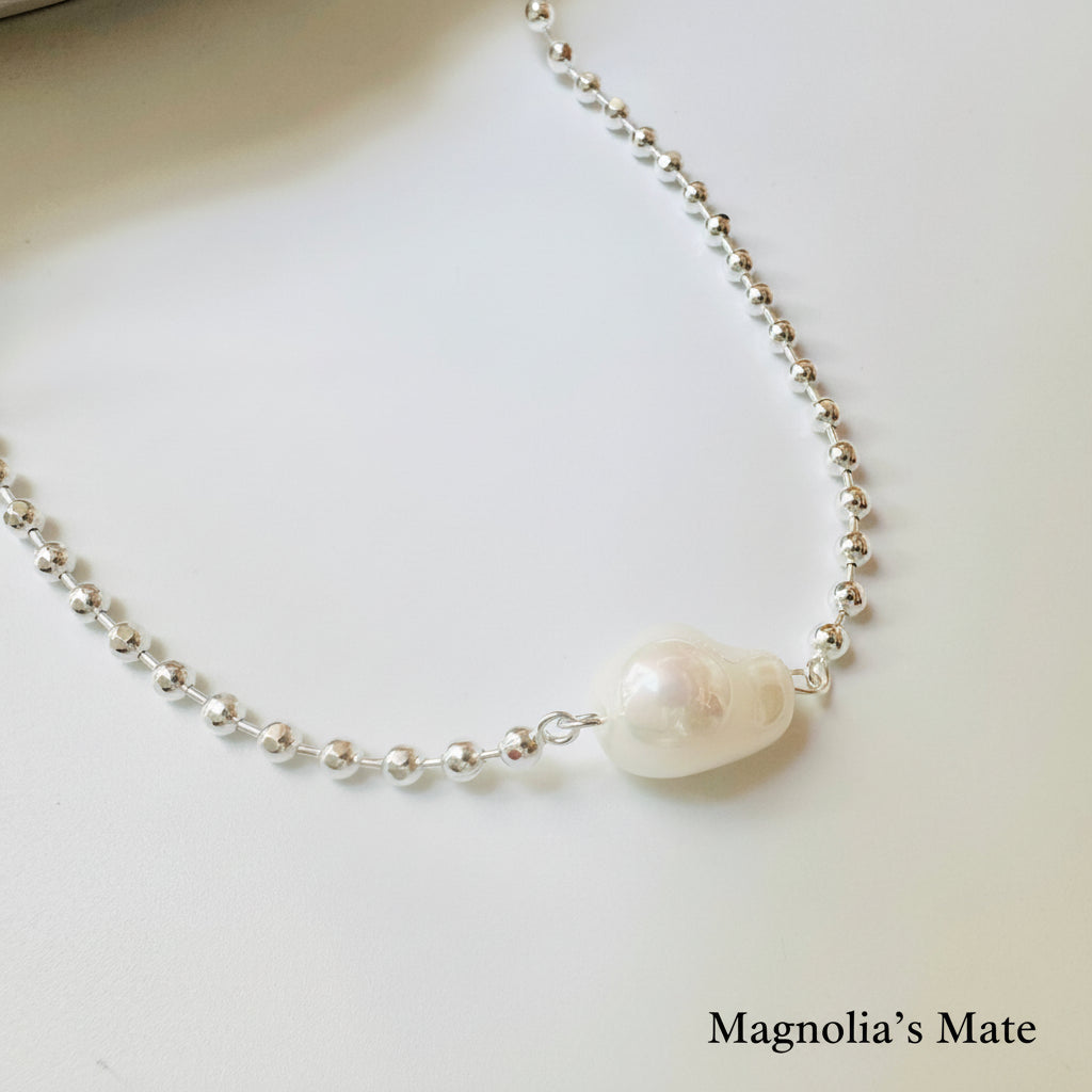 キュービックチェーン　ラリアットネックレス　【スピード配送】