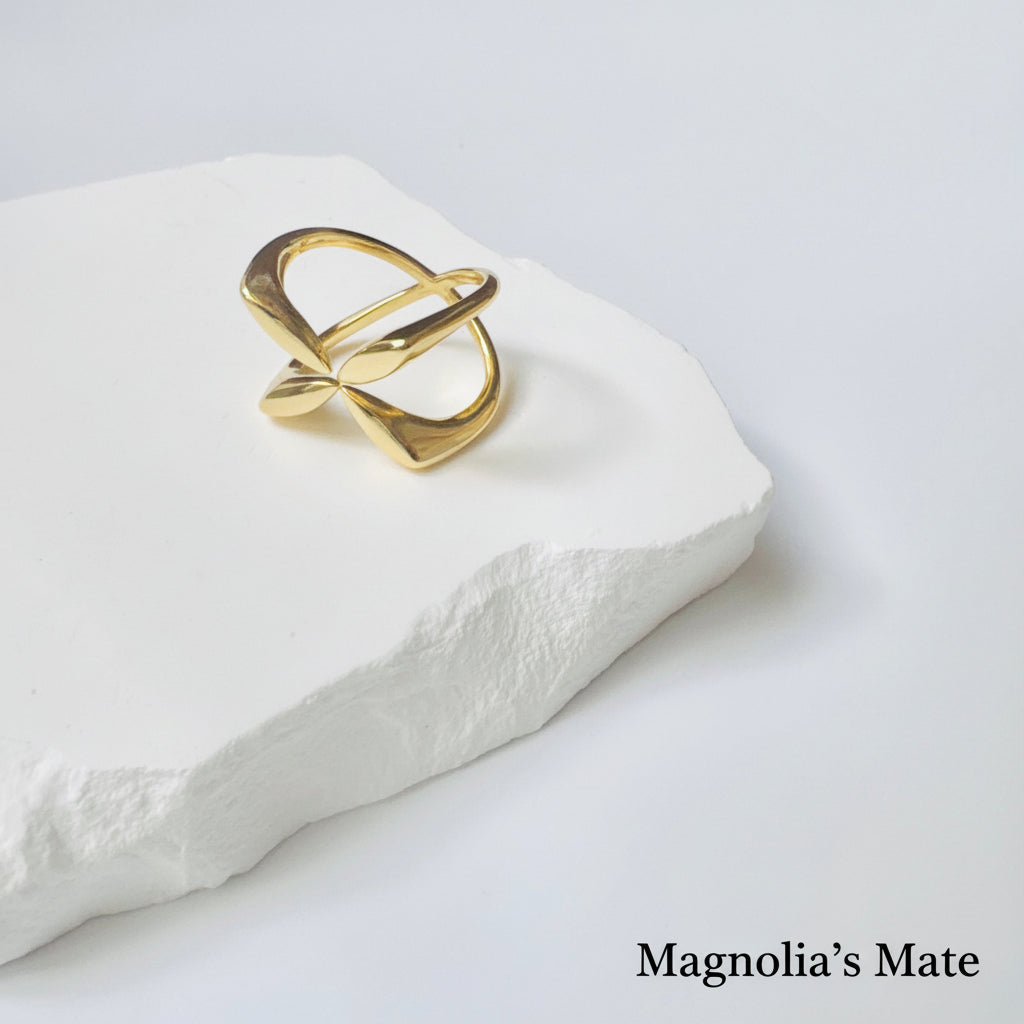 Symmetrical Cross Ring Silver/Gold [Fast Shipping]