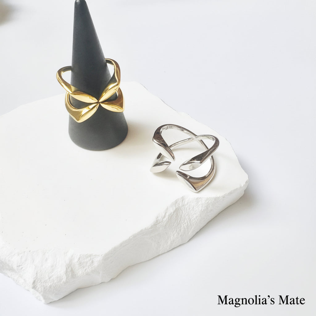 Symmetrical Cross Ring Silver/Gold [Fast Shipping]