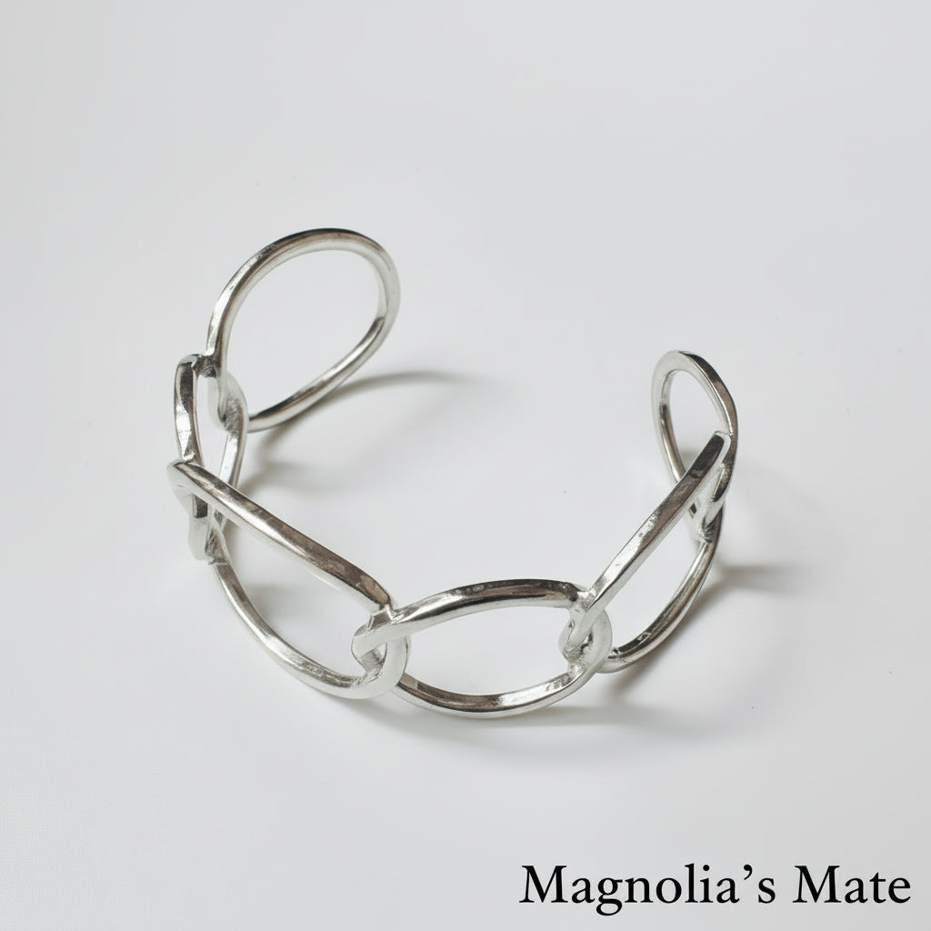 チェーンカフバングル　ゴールド/シルバー　【スピード配送】