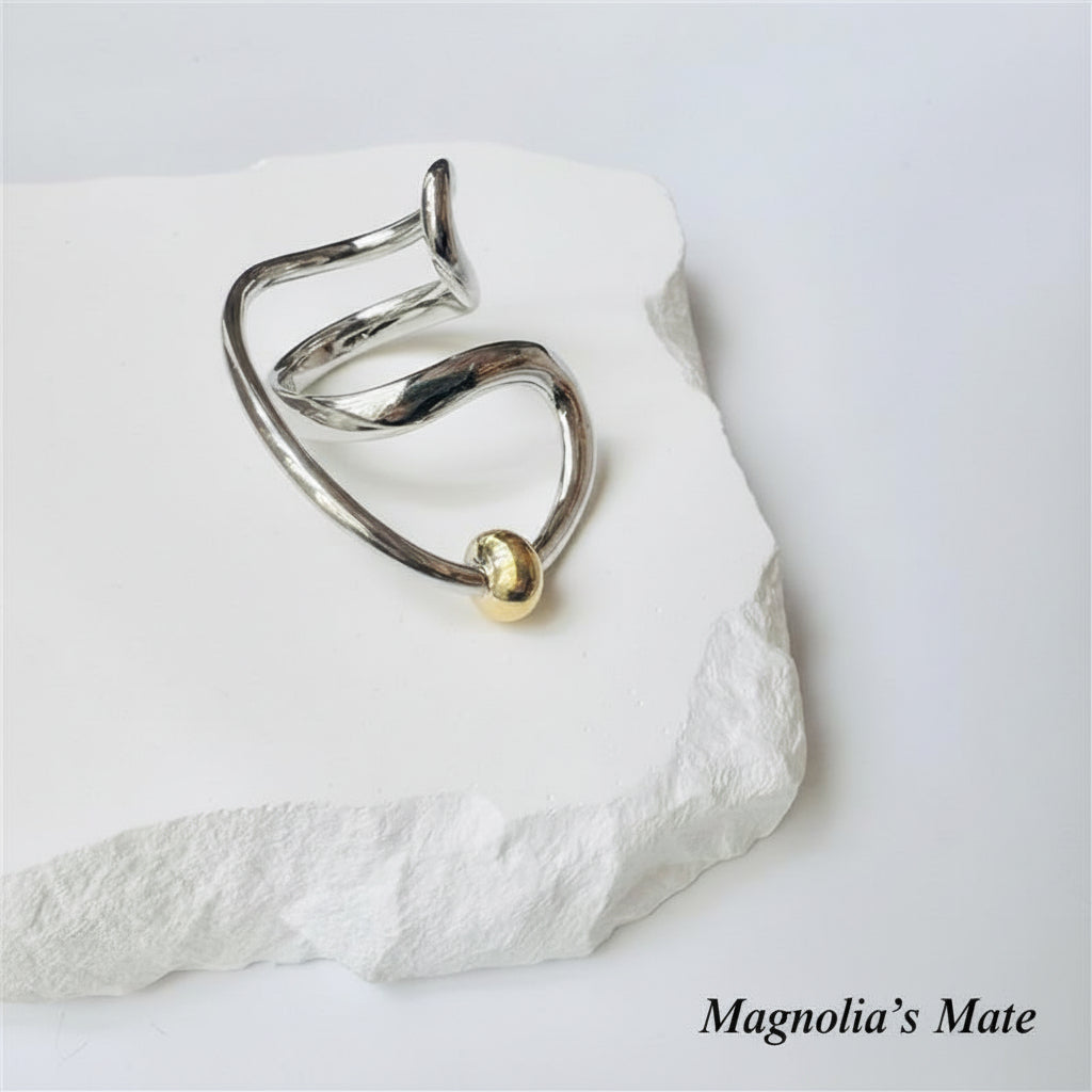 Snake Curve Ring Gold/Silver [Fast Shipping]