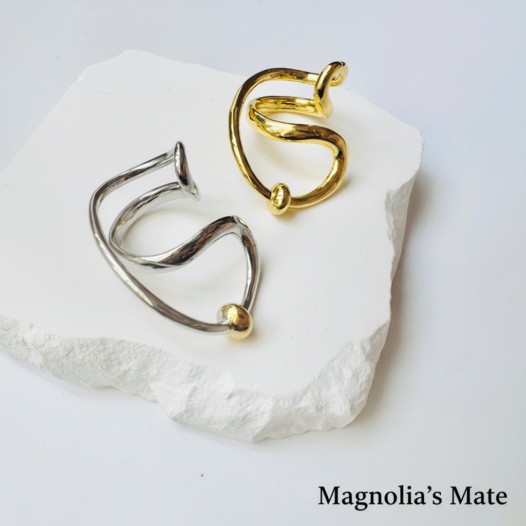 Snake Curve Ring Gold/Silver [Fast Shipping]